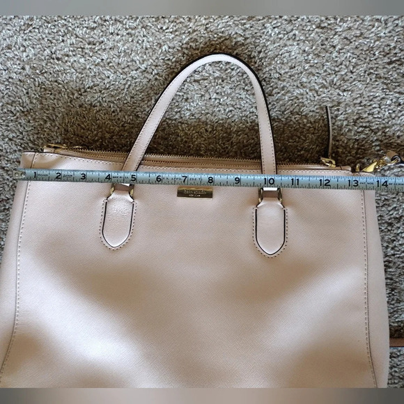 Kate Spade Laurel Way Saffiano Leather Blush Pink Satchel Crossbody Handbag - Picture 9 of 16